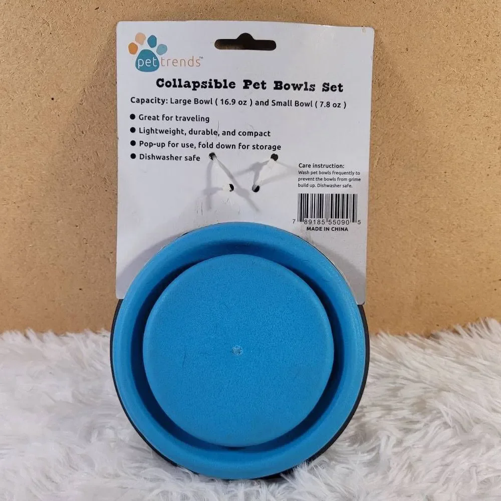 Pet Trends Collapsible Dog Bowls Set- NIP